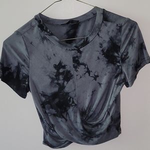 crop top with cross in front from SHEIN tie dye